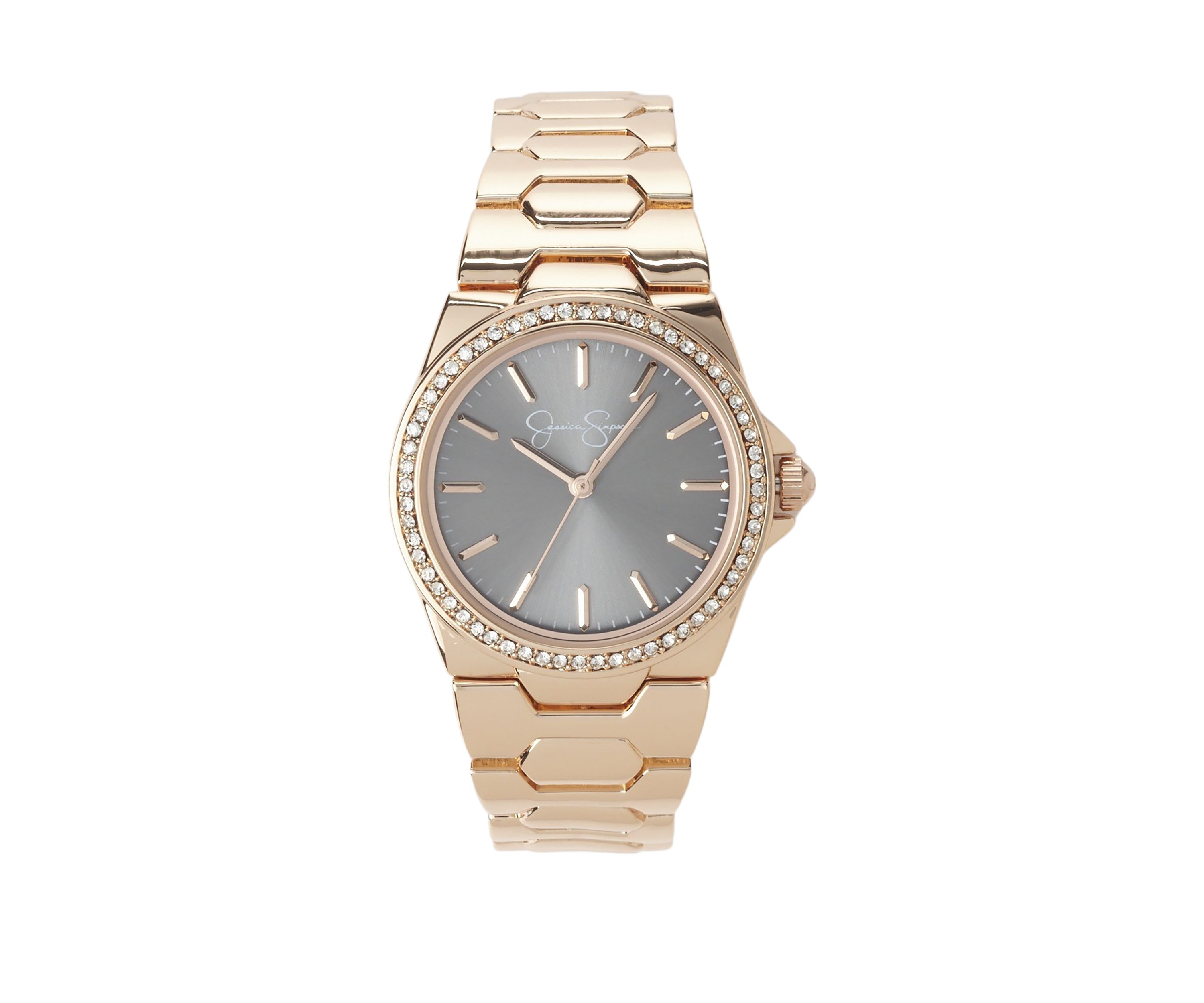 Rose Gold Tone 32 Millimeter Crystal Watch