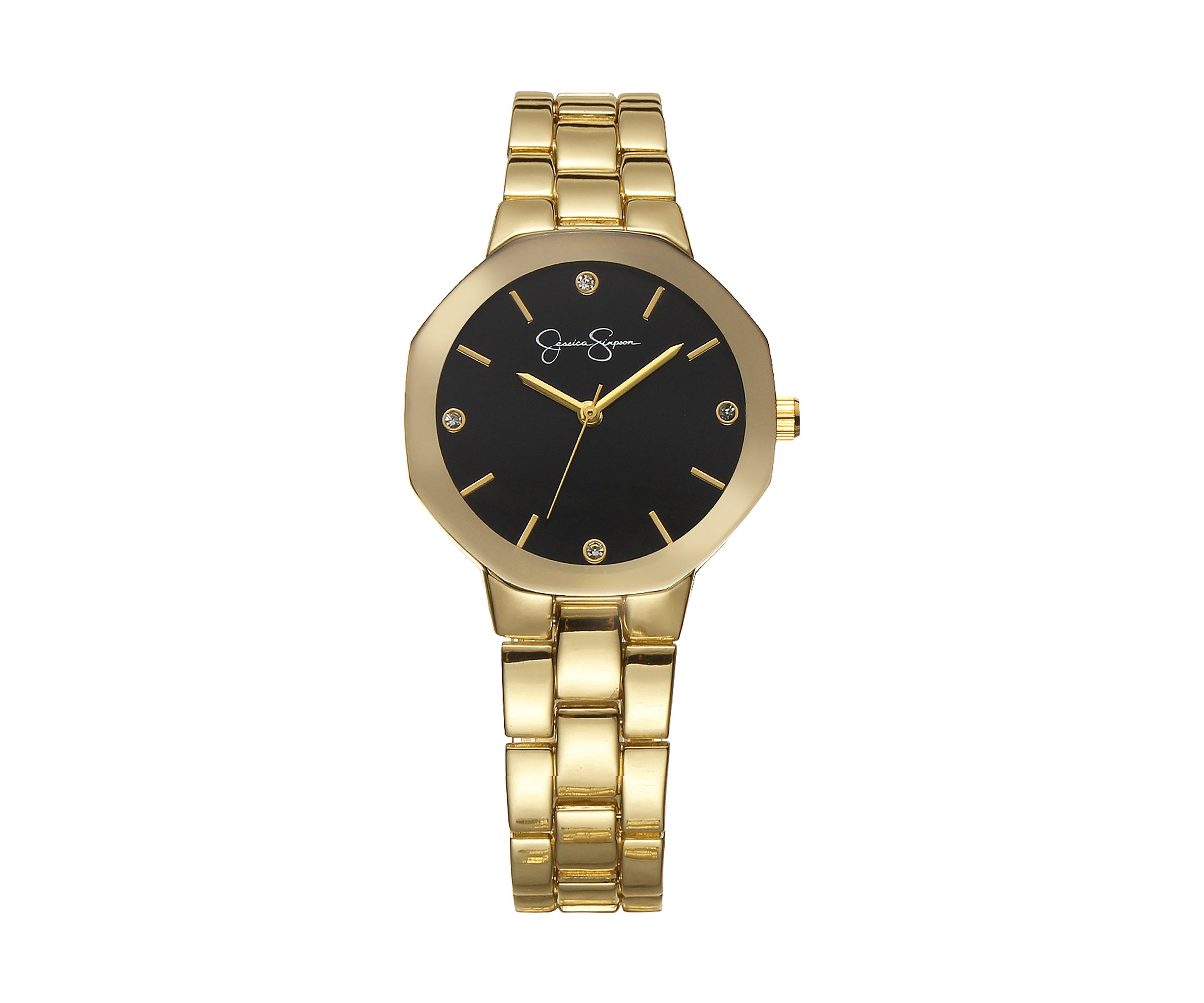 Gold Tone Metalized Bezel Bracelet Watch
