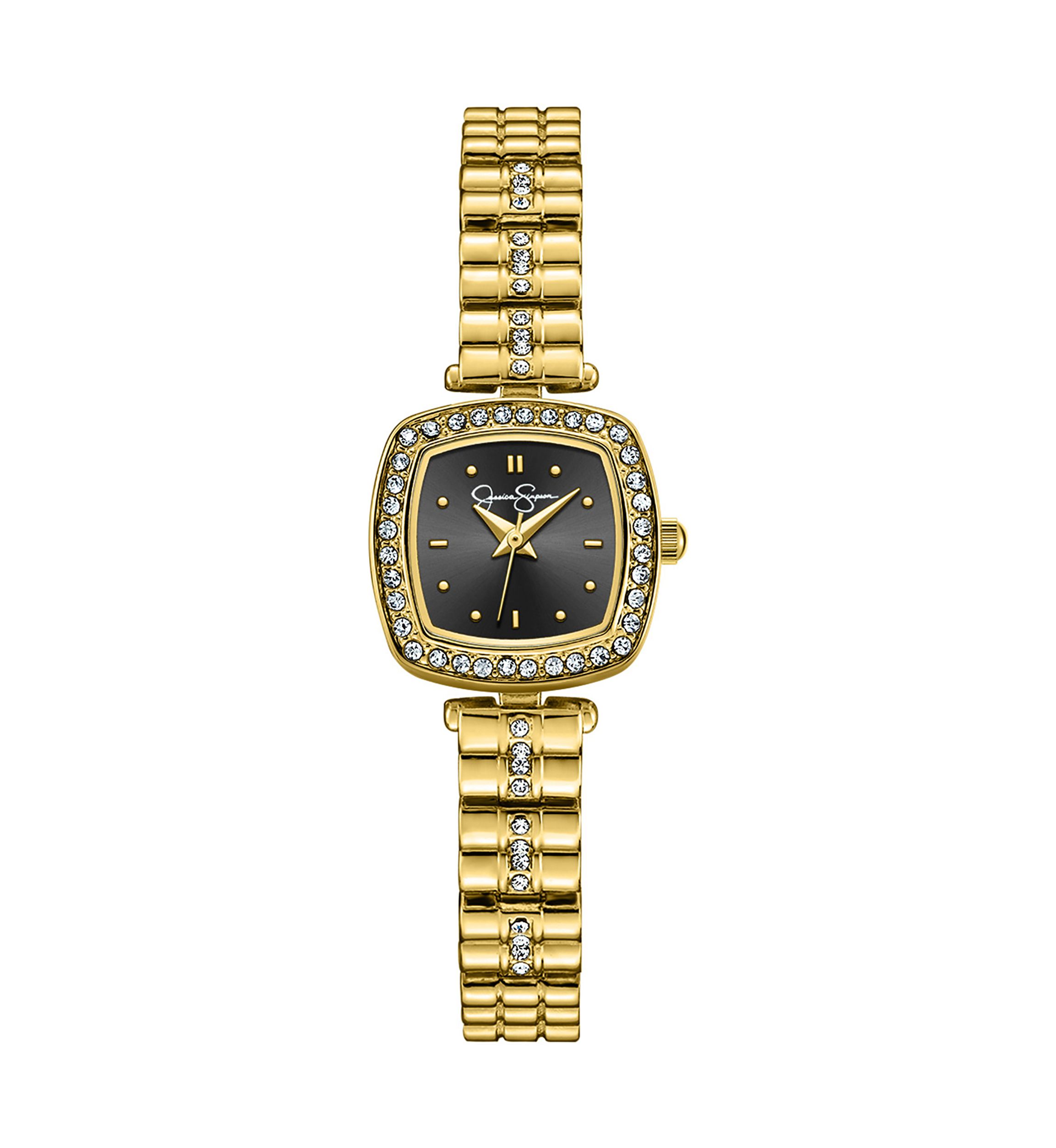 Gold Tone Crystal Bracelet Watch