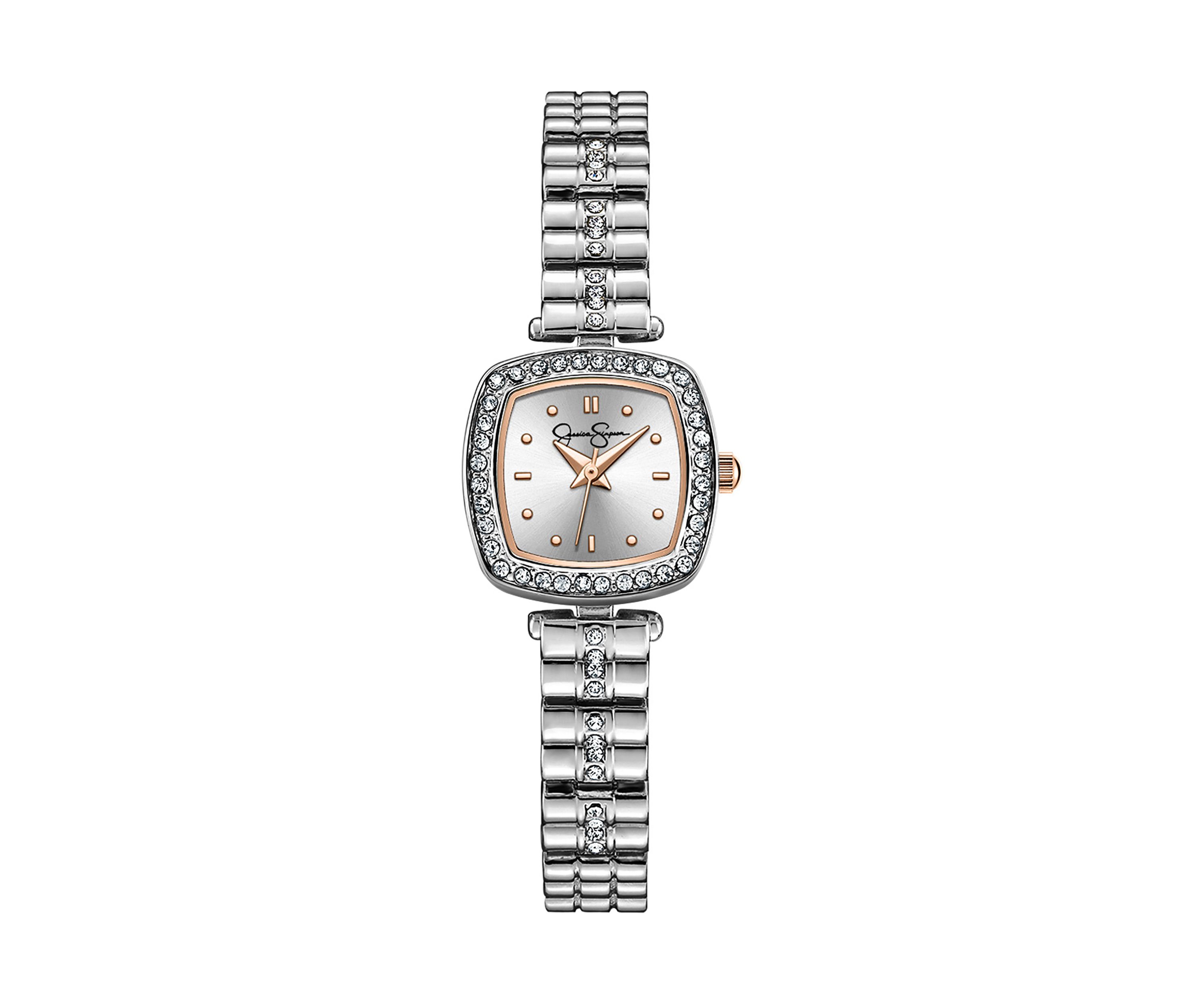 Silver Tone Mini Cushion Bracelet Watch