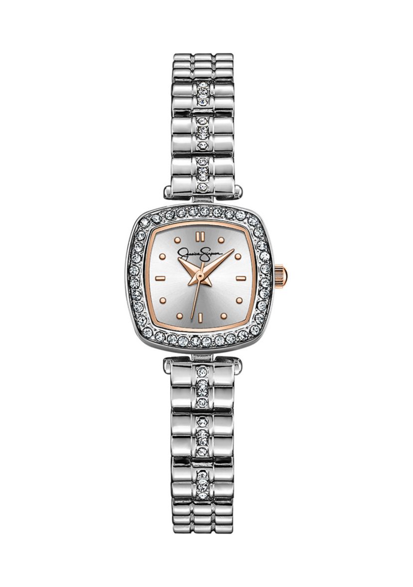 Silver Tone Mini Cushion Bracelet Watch
