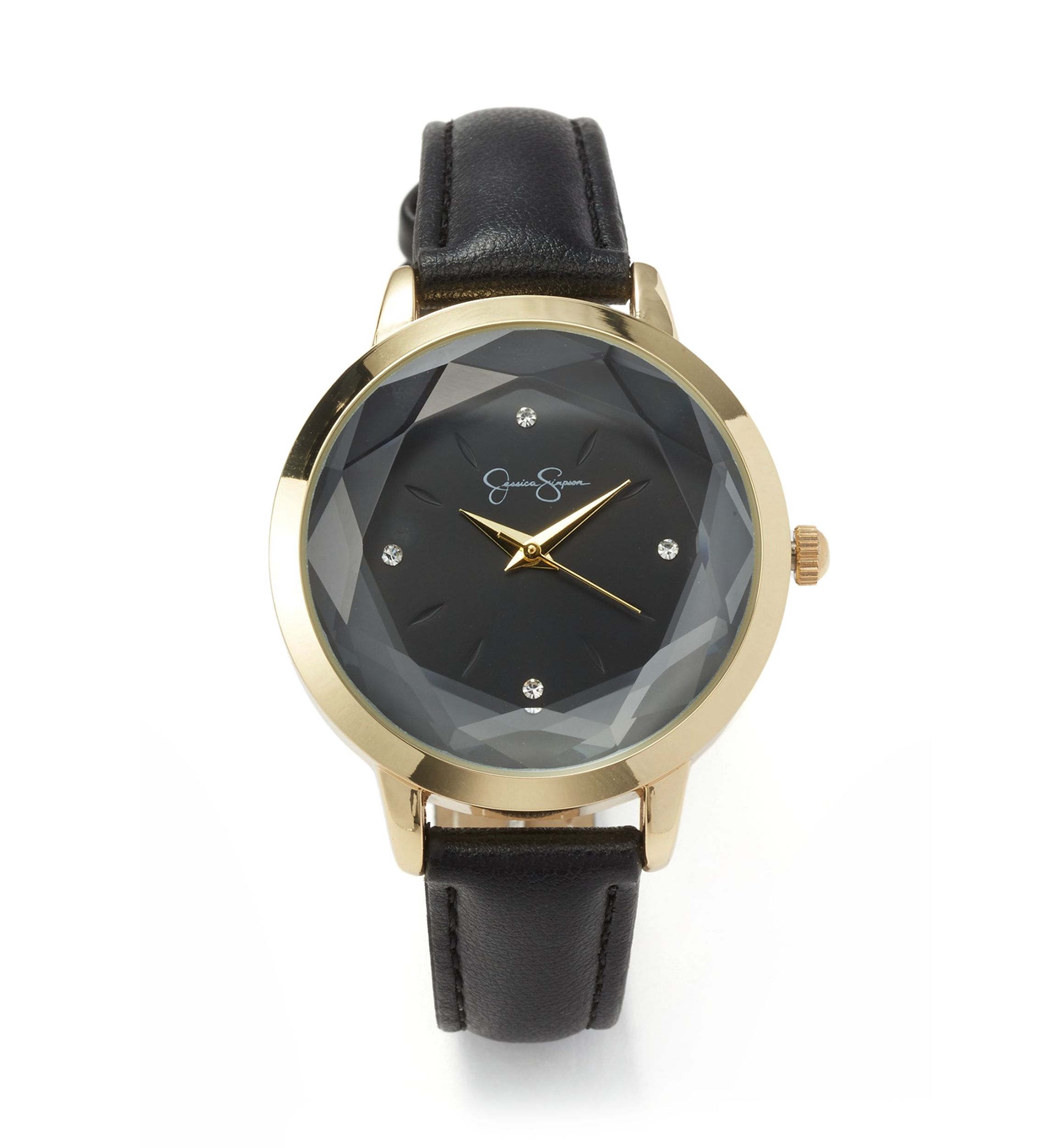 Jessica Simpson Gold and Black Women\'s Watches Jessica Simpson Womens Gold and CZ Ring Watch Bealls Florida main image 4