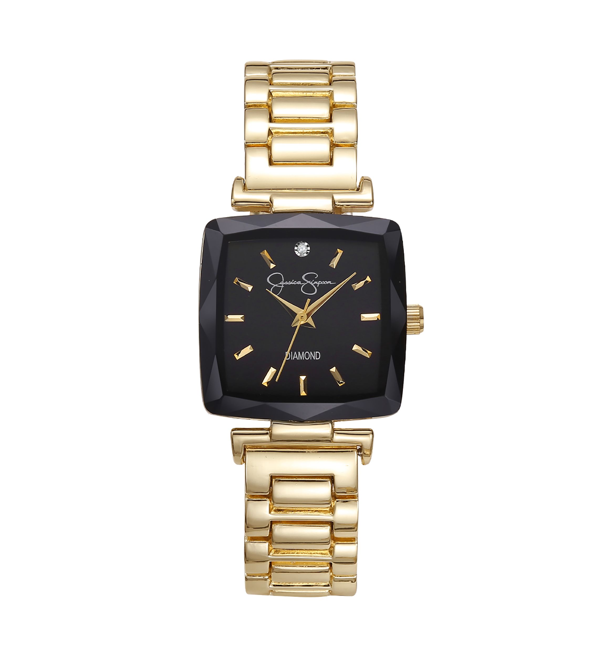 Genuine Diamond Faceted Bezel Bracelet Watch