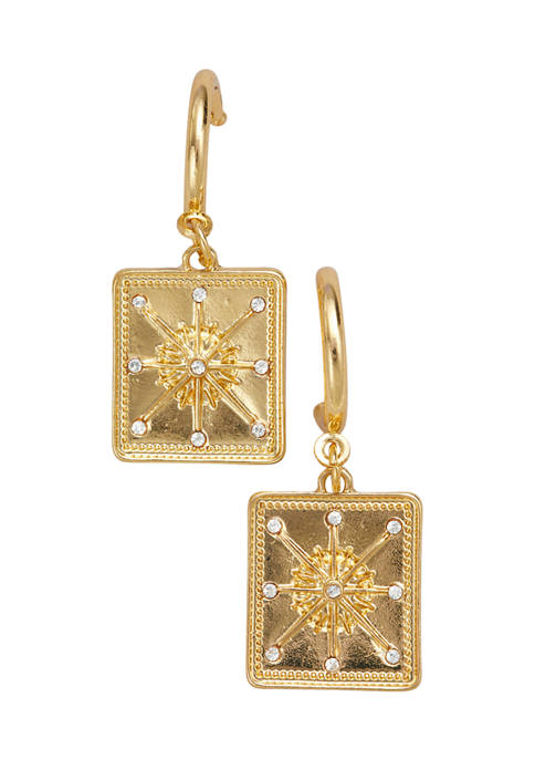 PANACEA Gold Plated Navigation Burst Drop Earrings