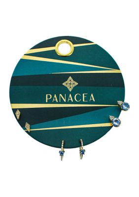 PANACEA Gold Tone Green Card Gift Set, 7 in