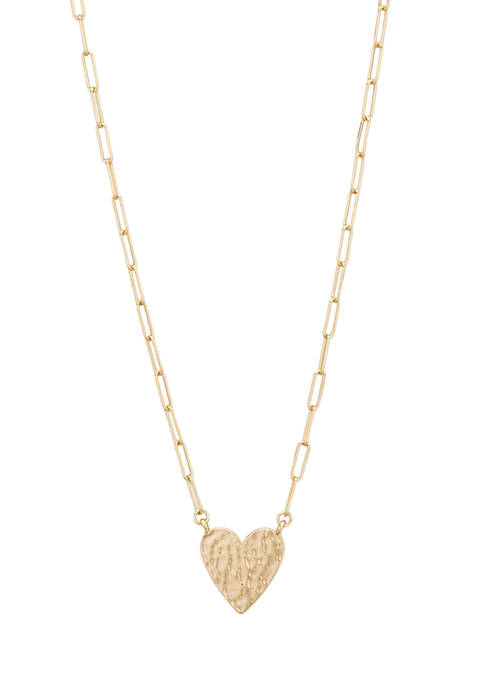 Gold Plated Heart Pendant Necklace 