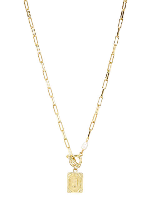 PANACEA Gold Link Initial Necklace