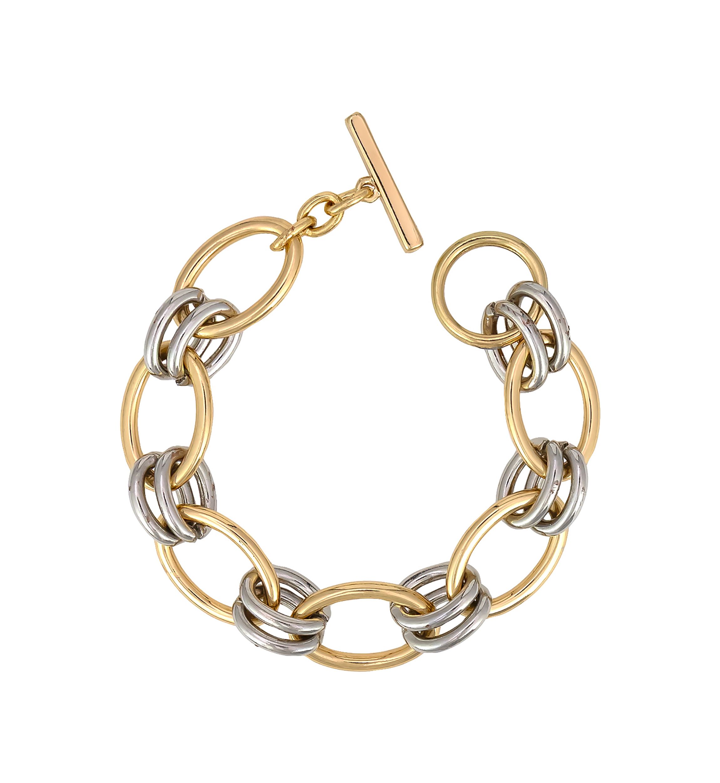 Two-Tone Chain Link Bracelet 