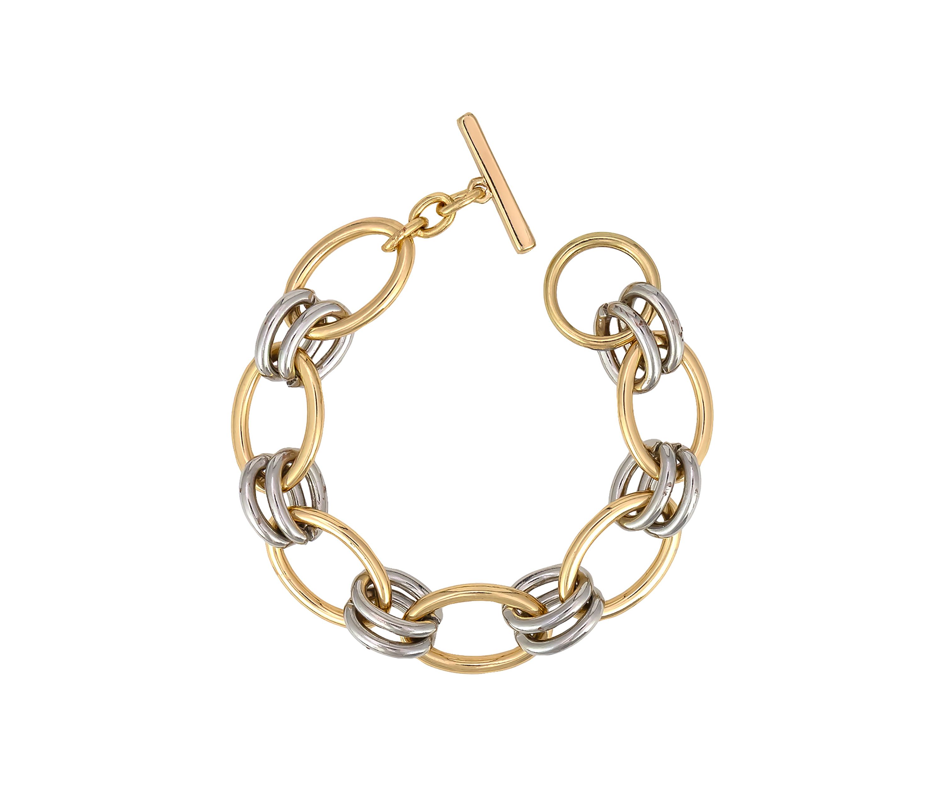 Two-Tone Chain Link Bracelet 