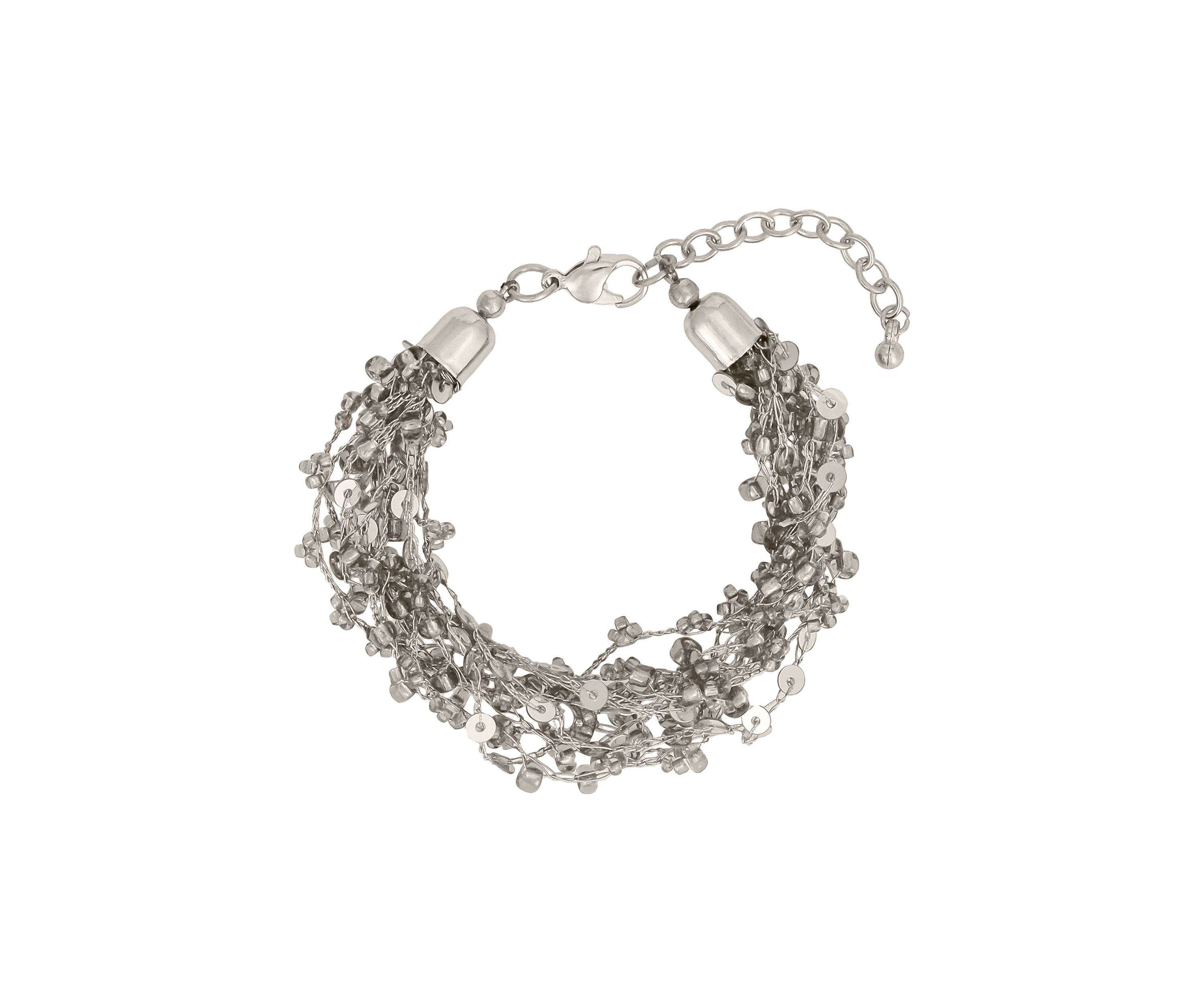 Crocheted with Sequins Multi Row Bracelet