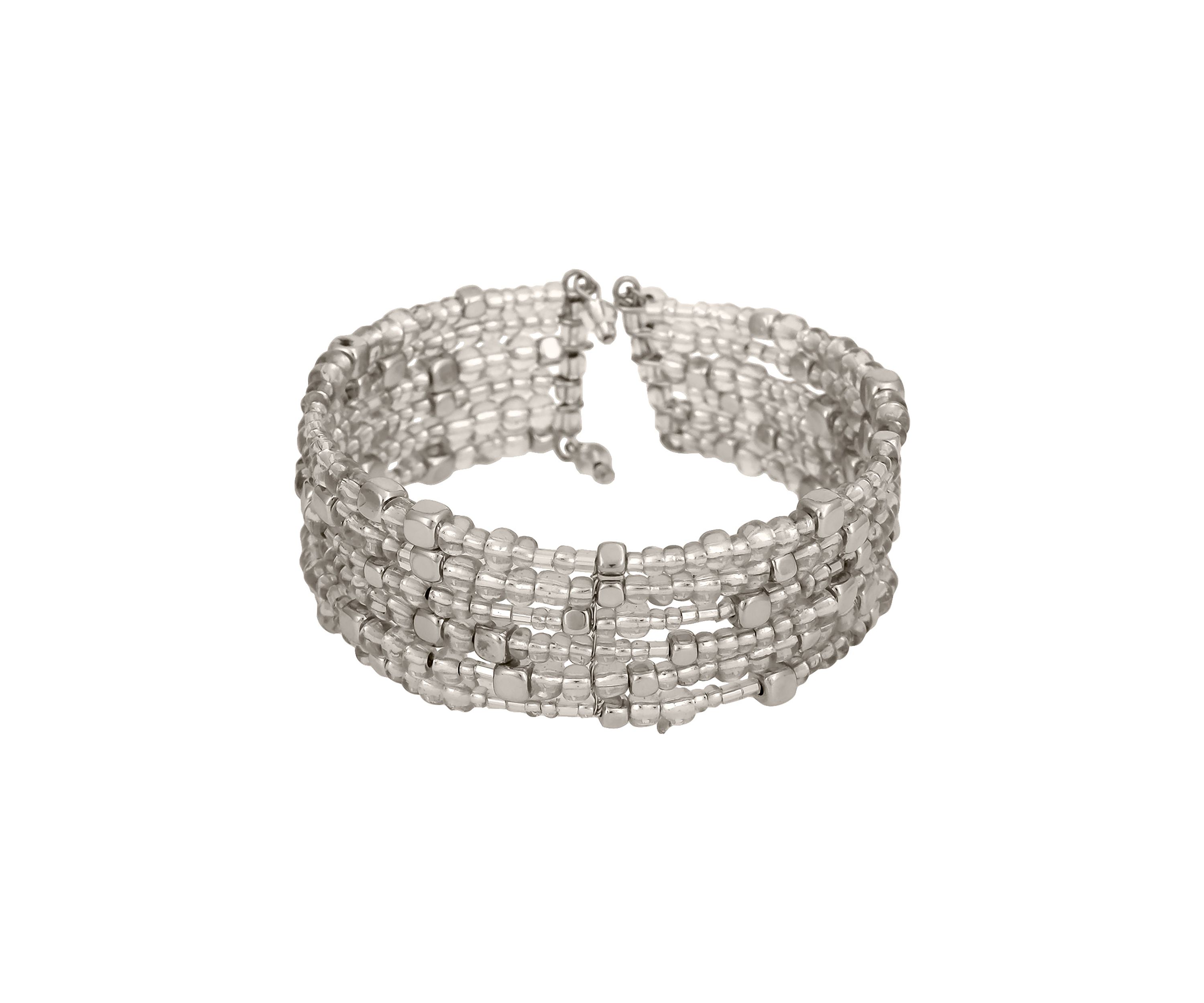 Multi Row Seed Bead Cuff Bracelet