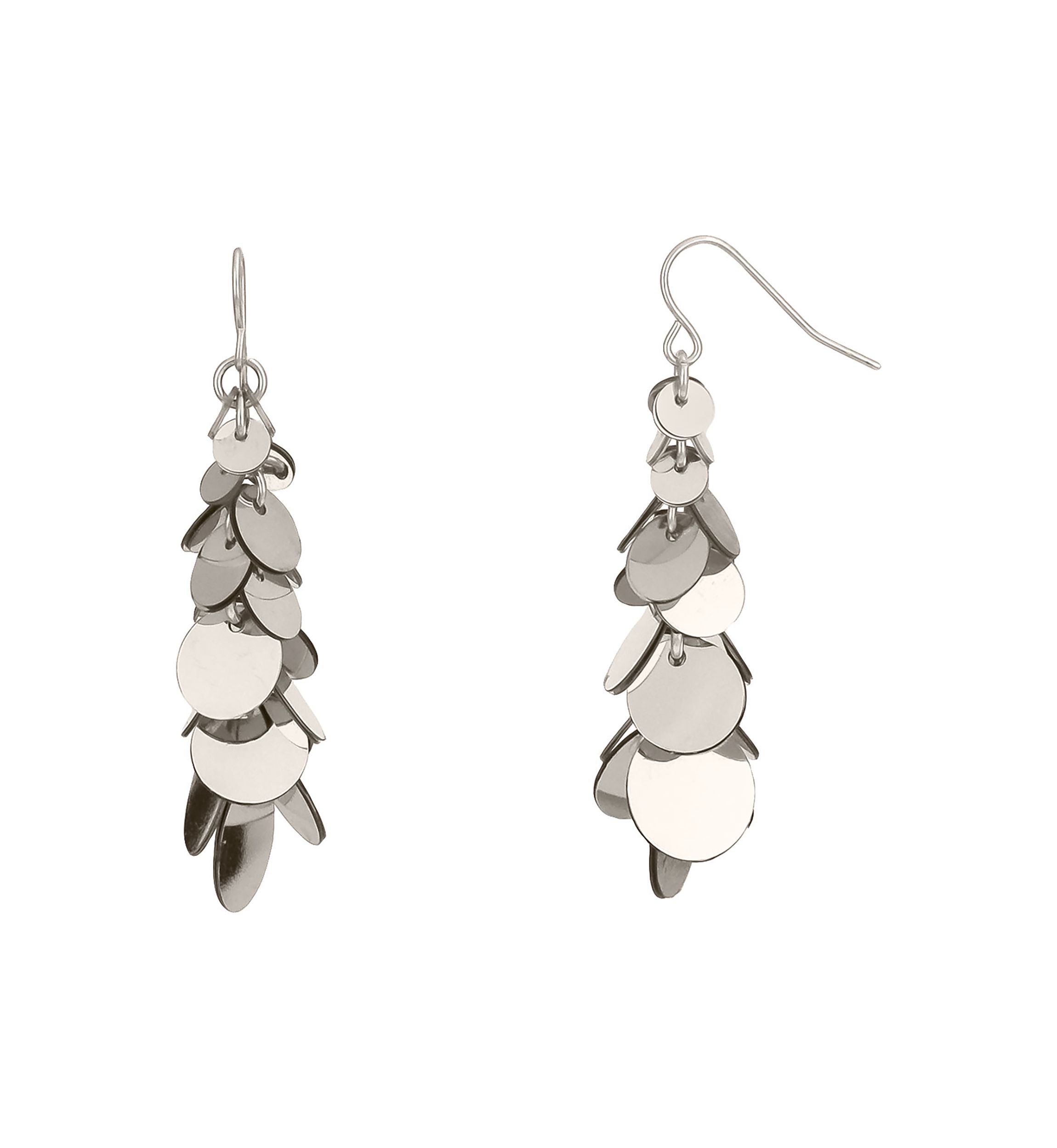 Linear Cluster Sequin Drop Earrings