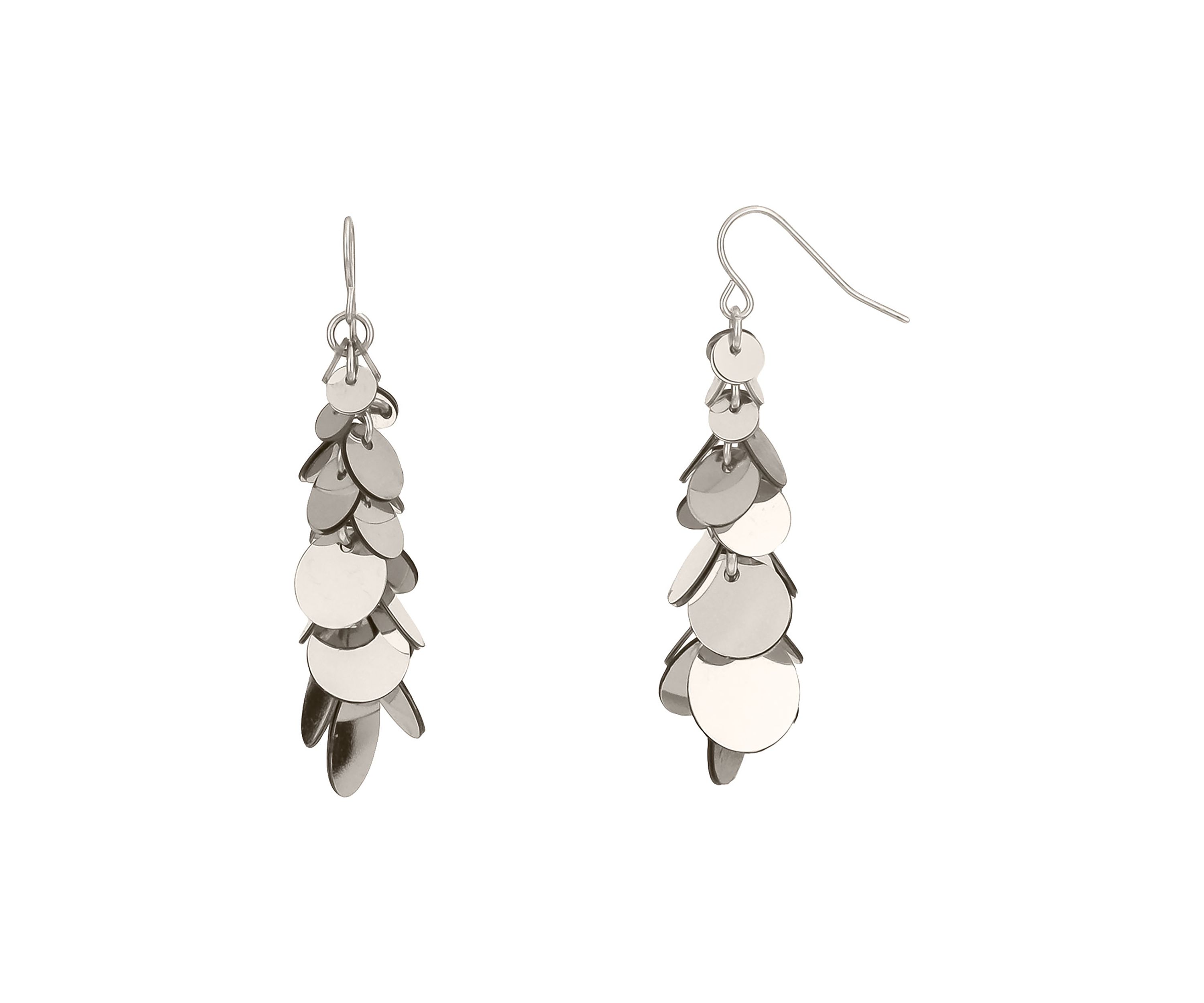 Linear Cluster Sequin Drop Earrings