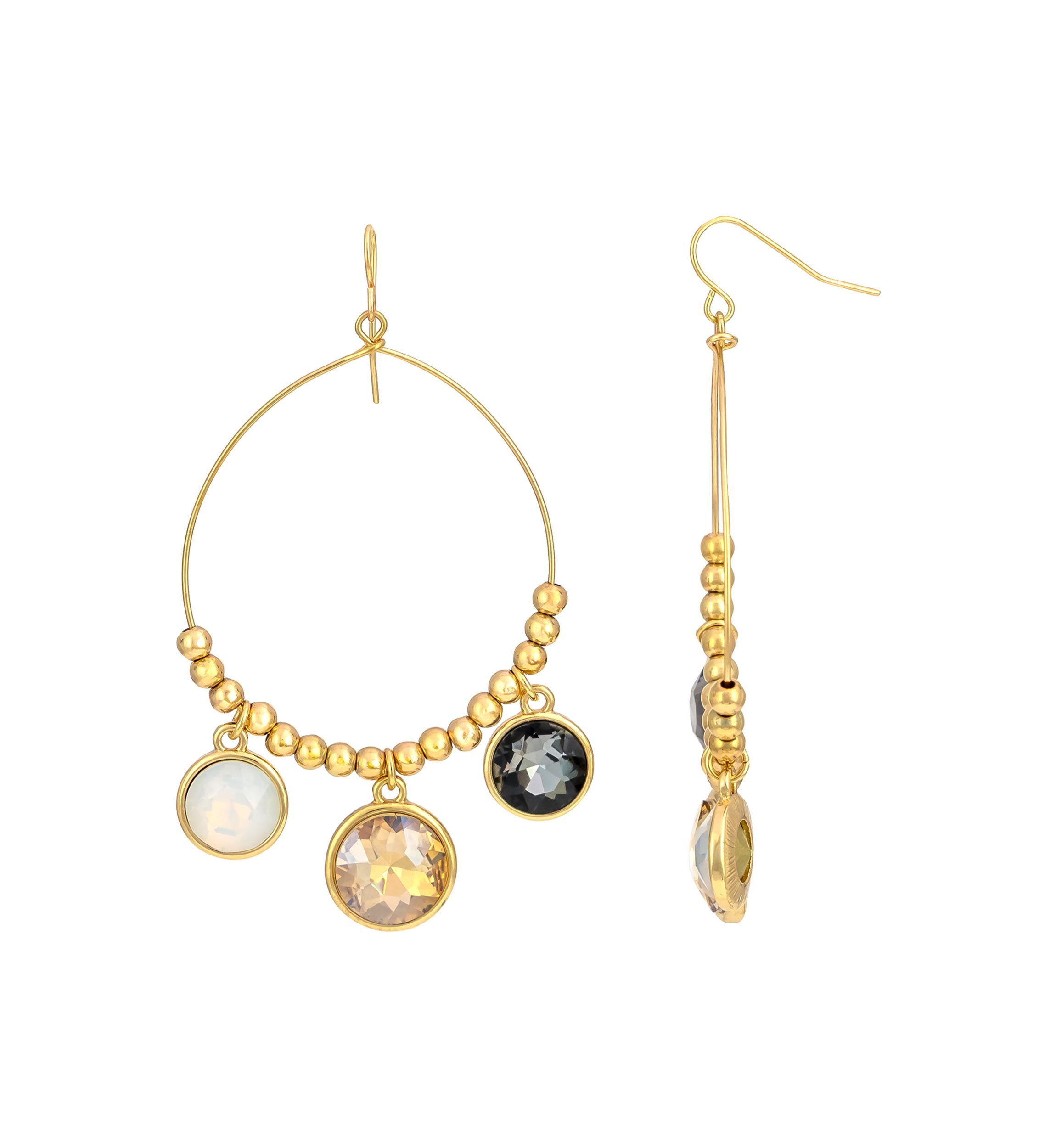Gold Tone Open Gypsy Hoop Earrings