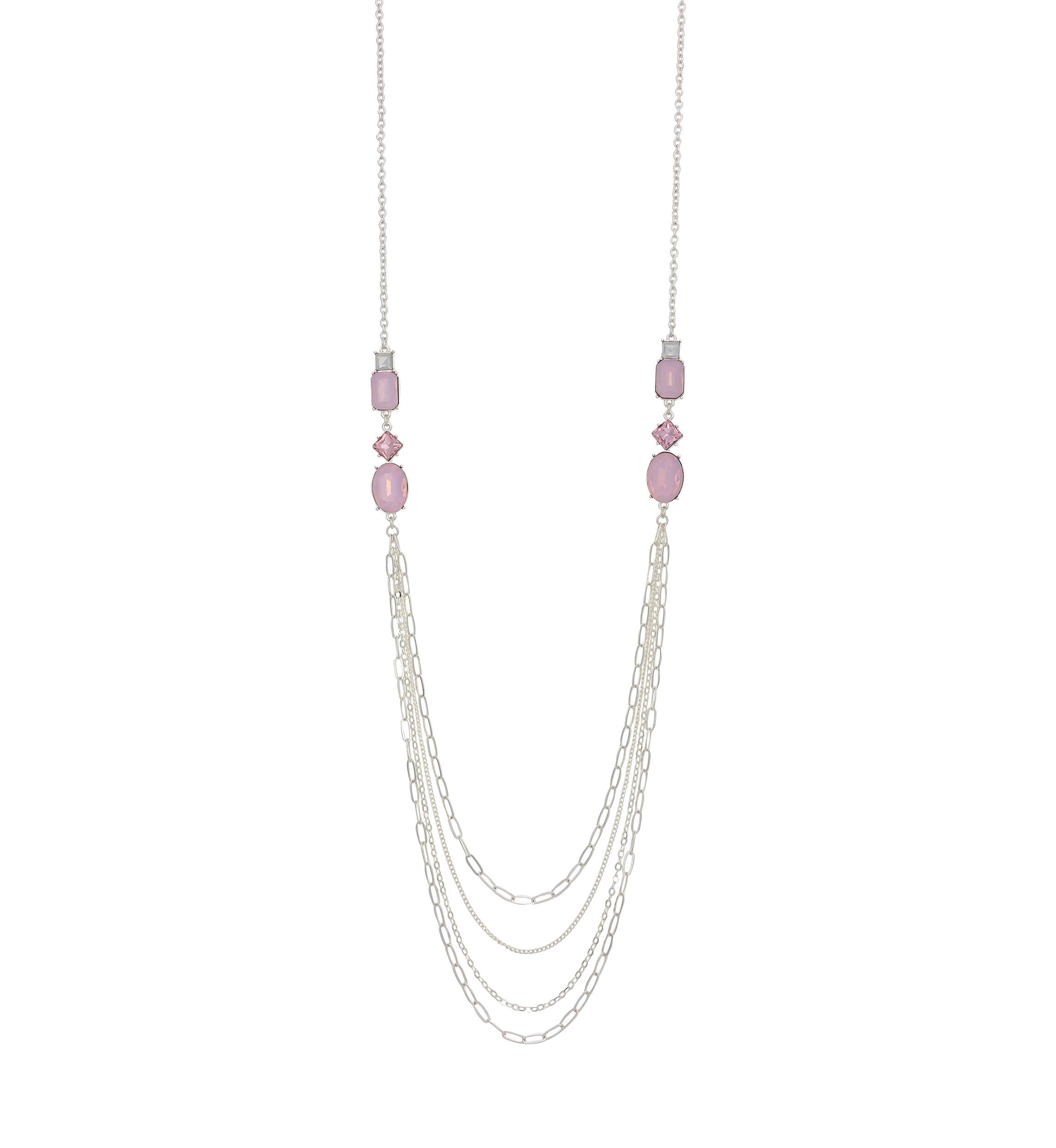 Silver-Tone Layered Chain Necklace