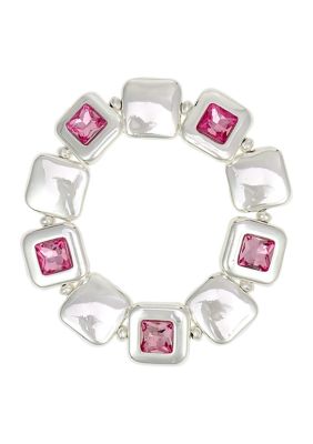 evie  emma Framed Square Stone Stretch Bracelet 7 in