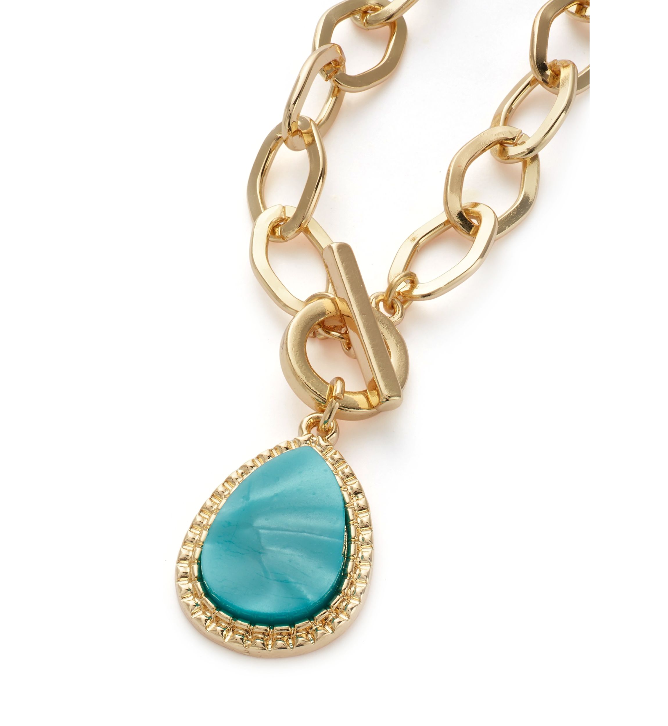 Womens Gold Tone Chain Link Bracelet 