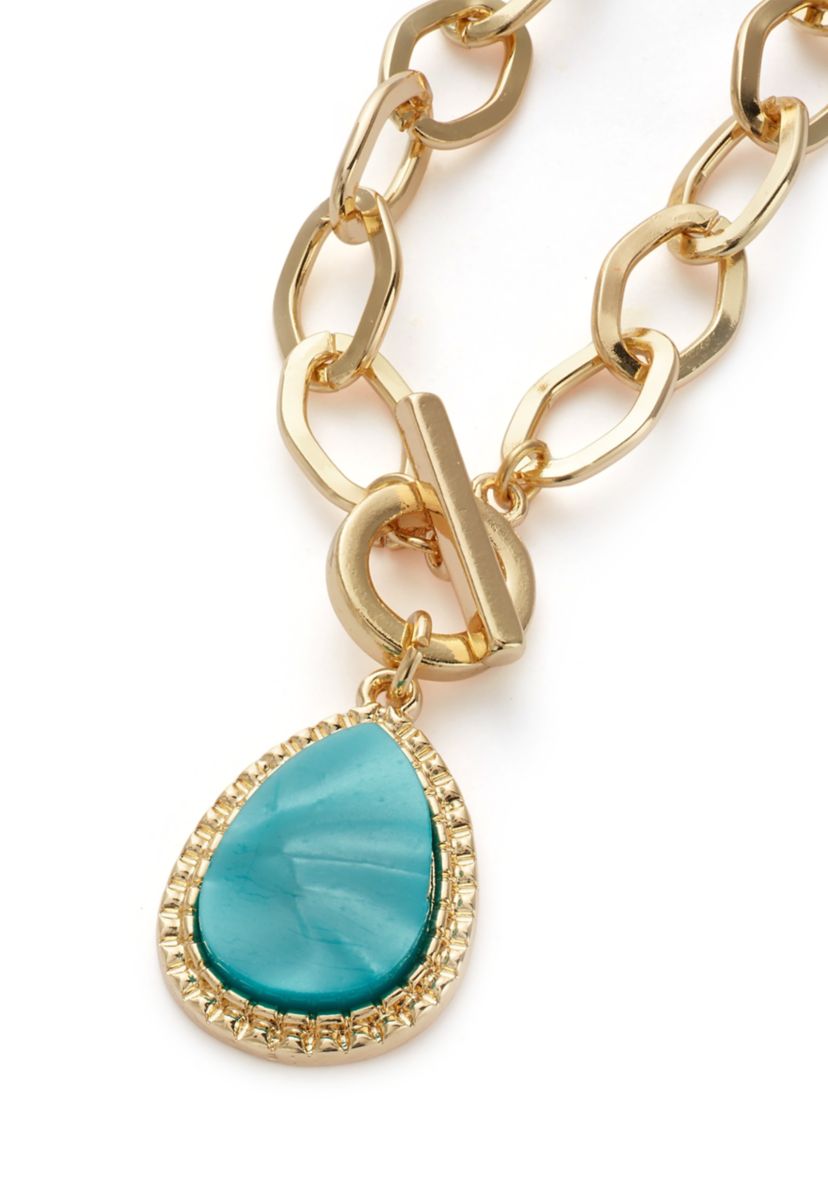 Womens Gold Tone Chain Link Bracelet 