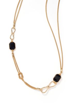 evie  emma Mesh Chain with Red Stone Link Necklace 37 in