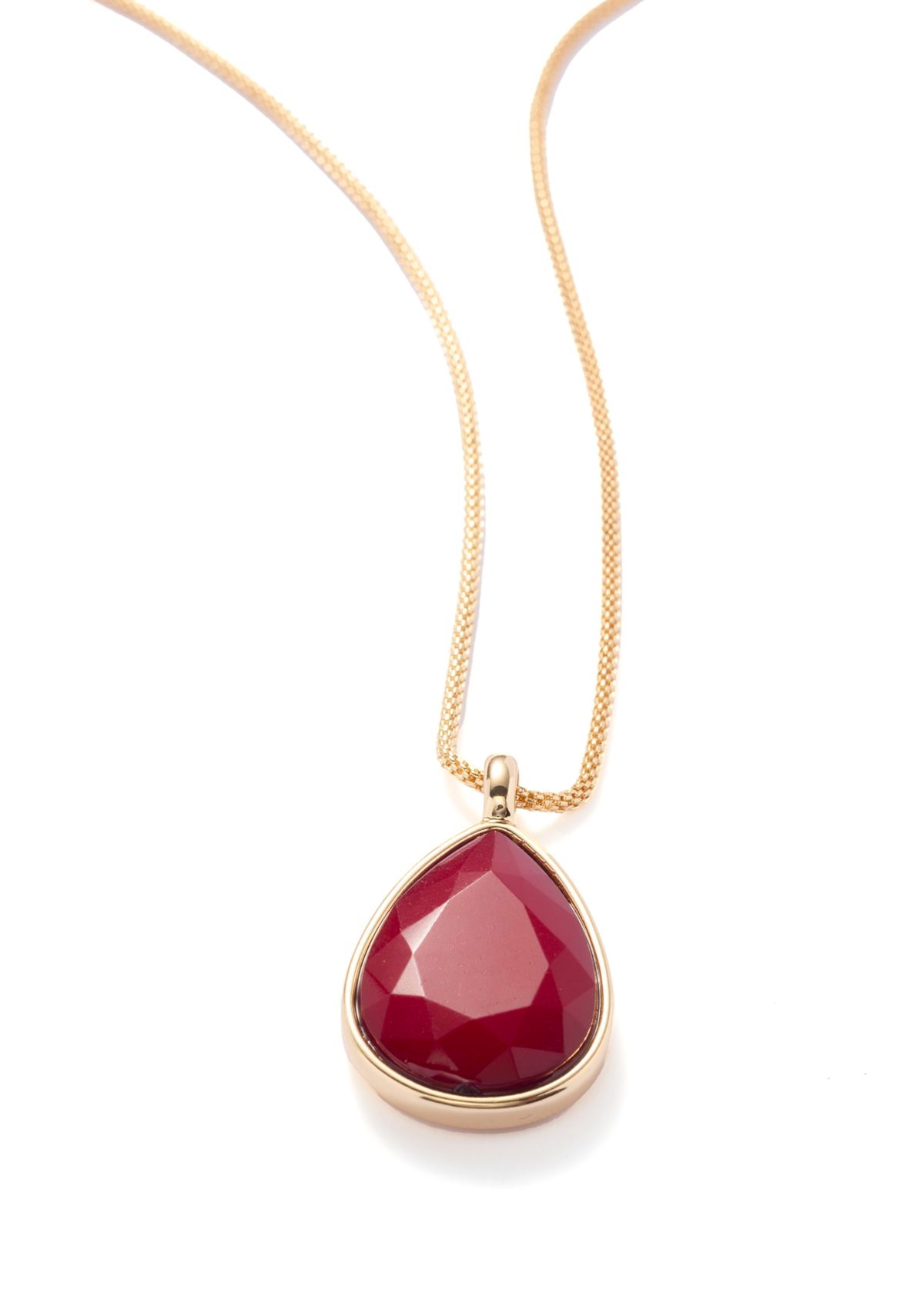 Red Stone Pendant Necklace