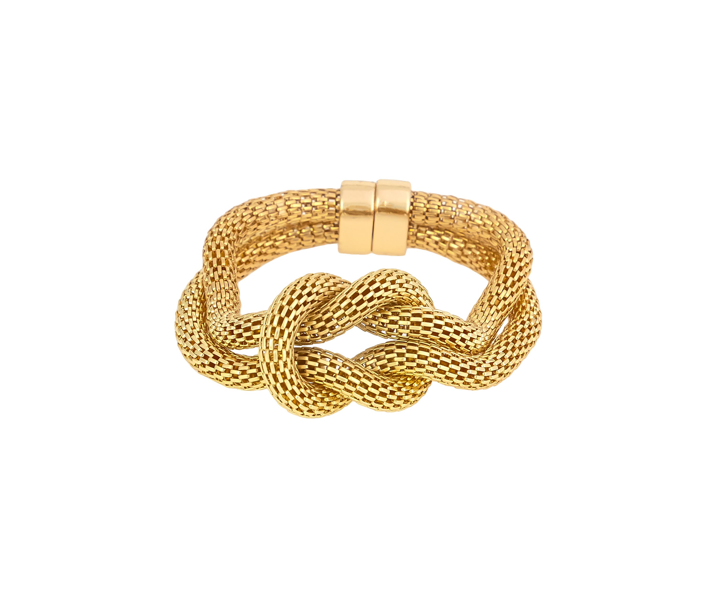 Mesh Knot Gold Tone Bracelet