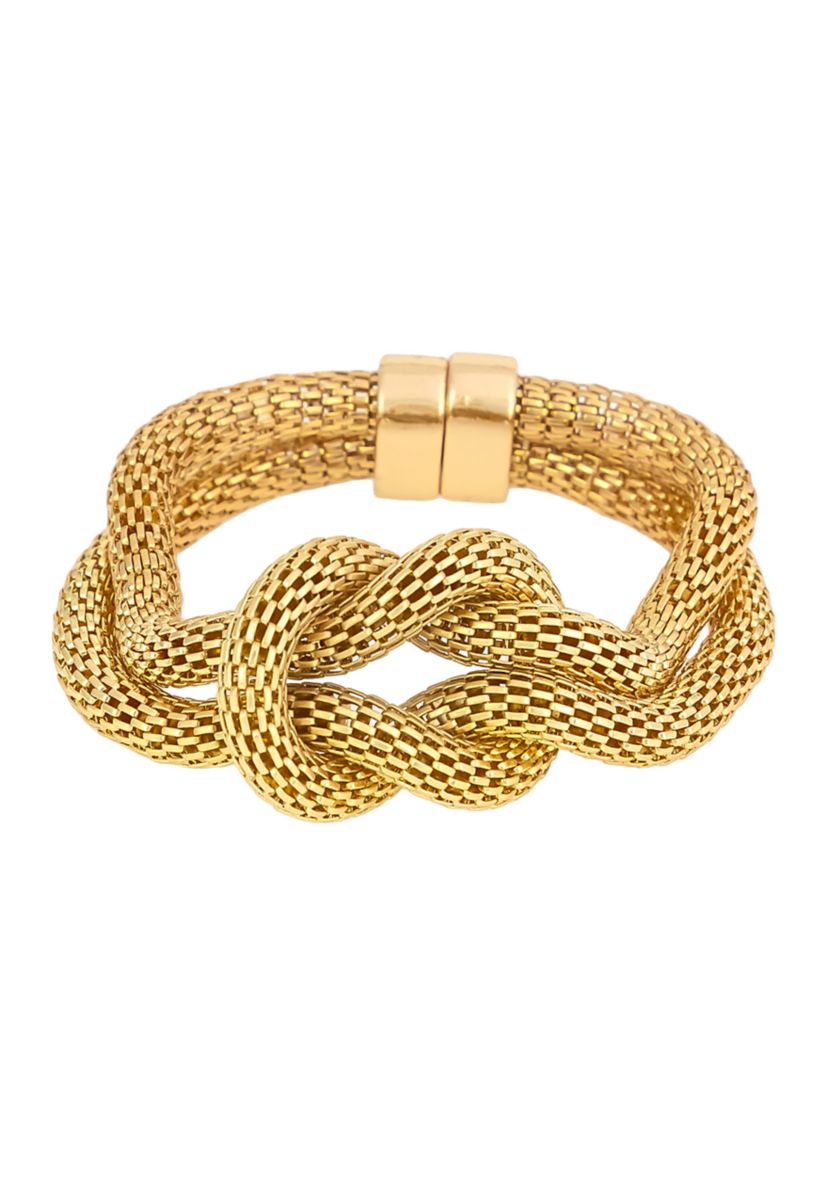 Mesh Knot Gold Tone Bracelet