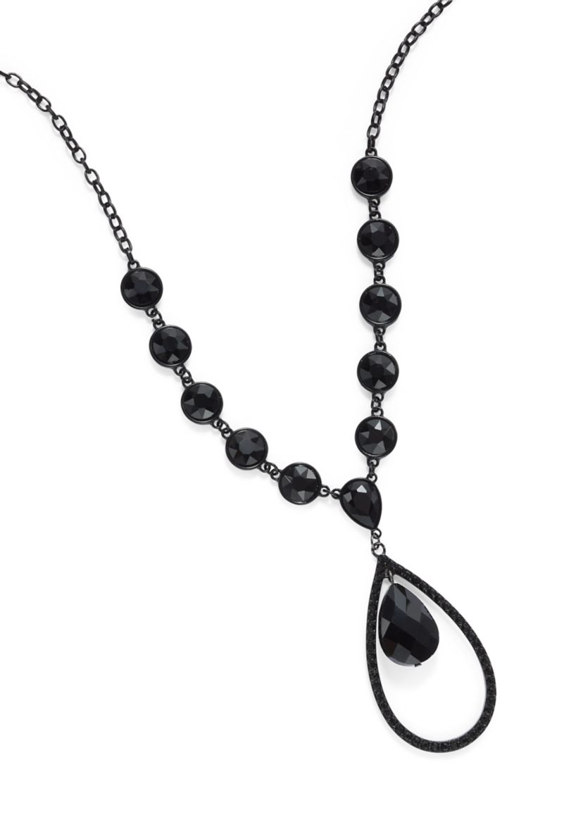 Orbital Jet Tear Drop Pendant Necklace