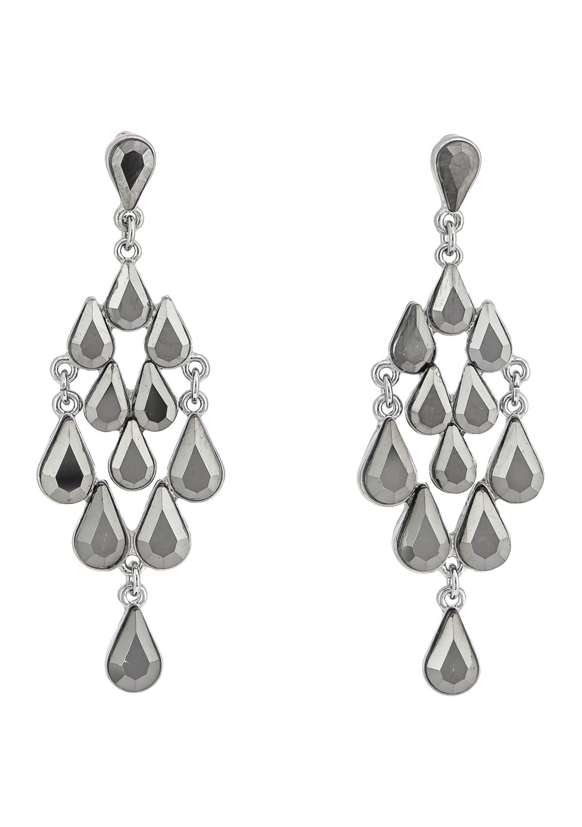 Hematite Stone Chandelier Earrings