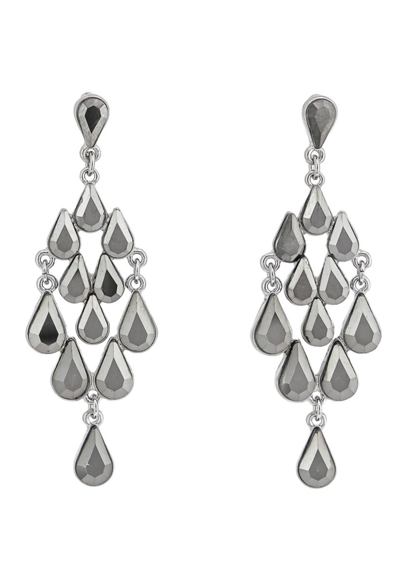 Hematite Stone Chandelier Earrings