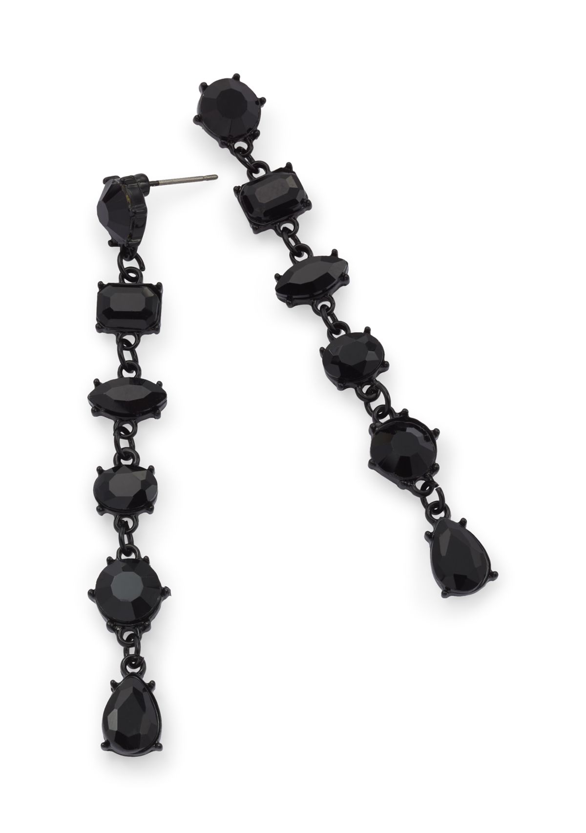 Jet Stone Linear Earrings