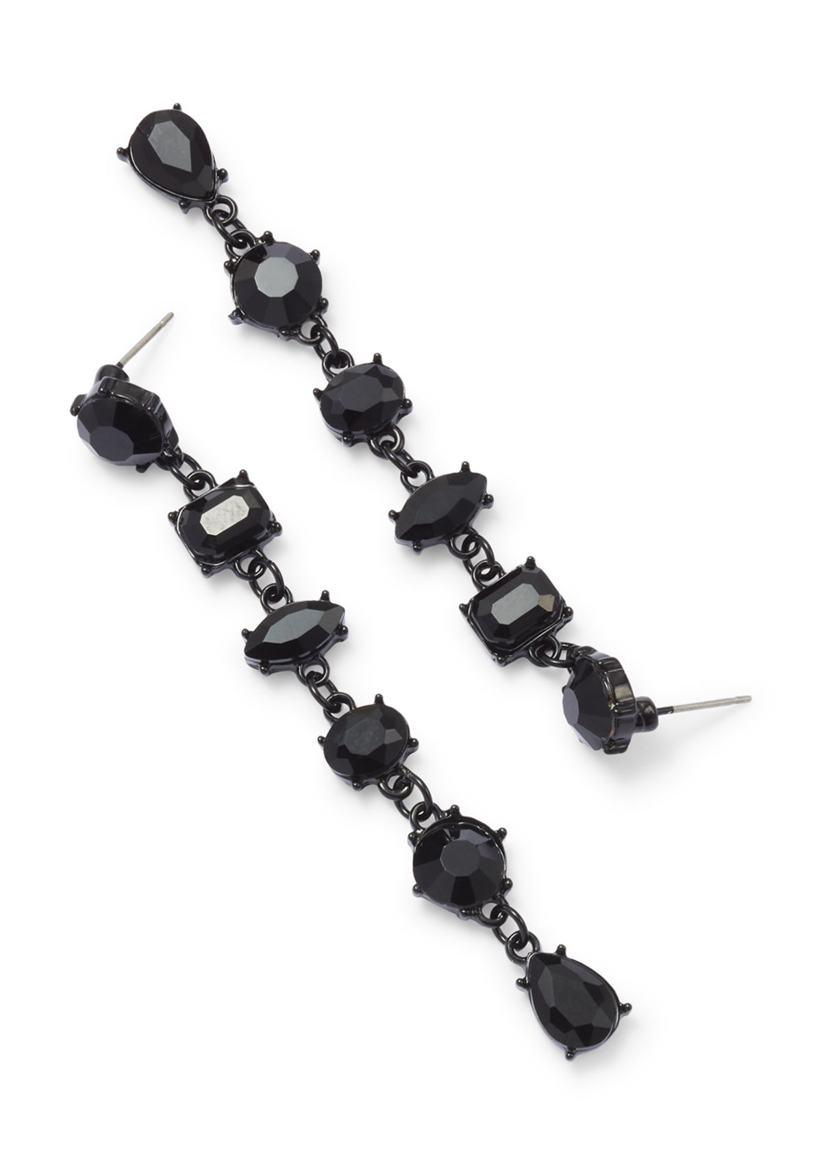 Jet Stone Linear Earrings