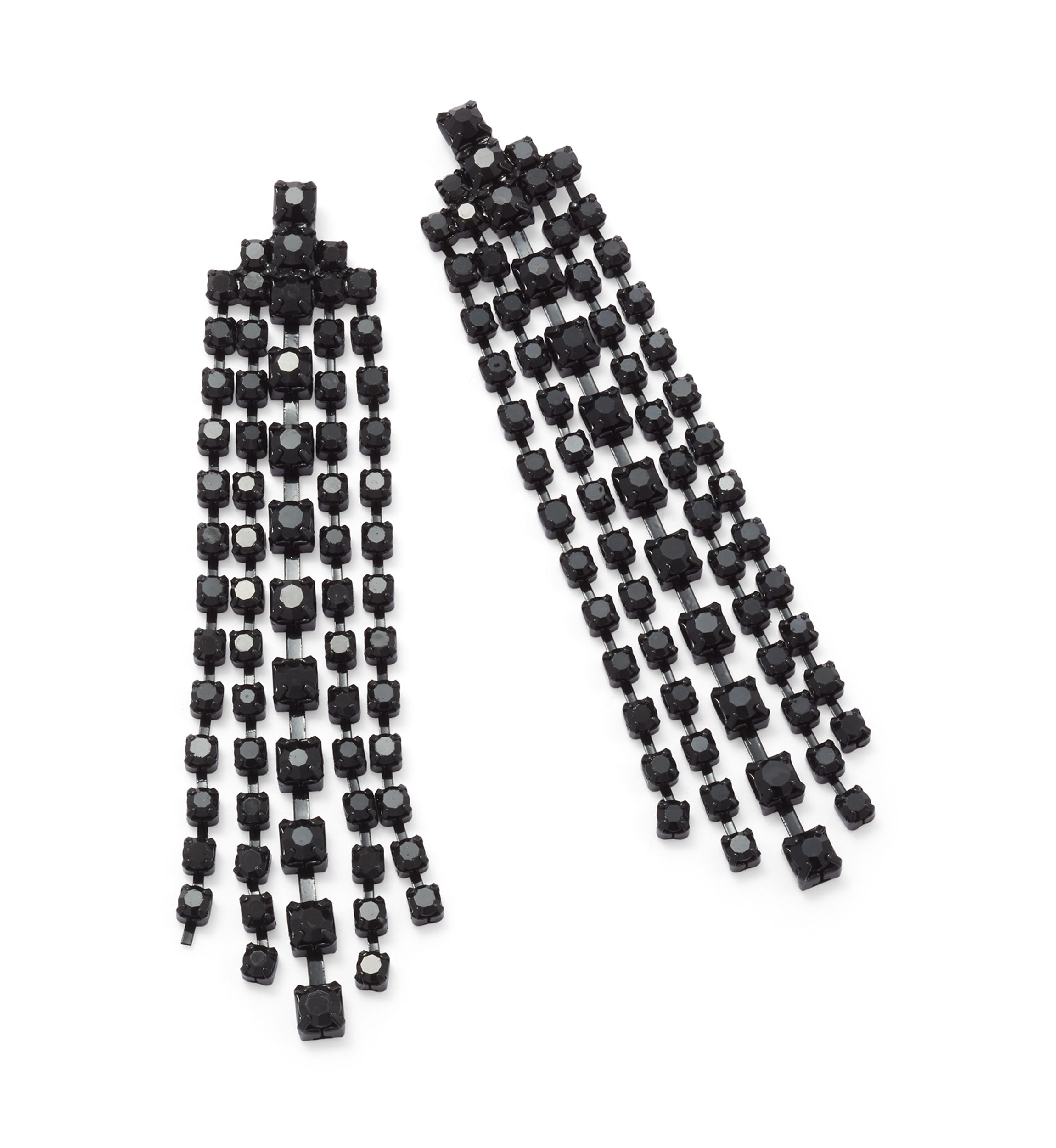 Jet Post Chandelier Earrings