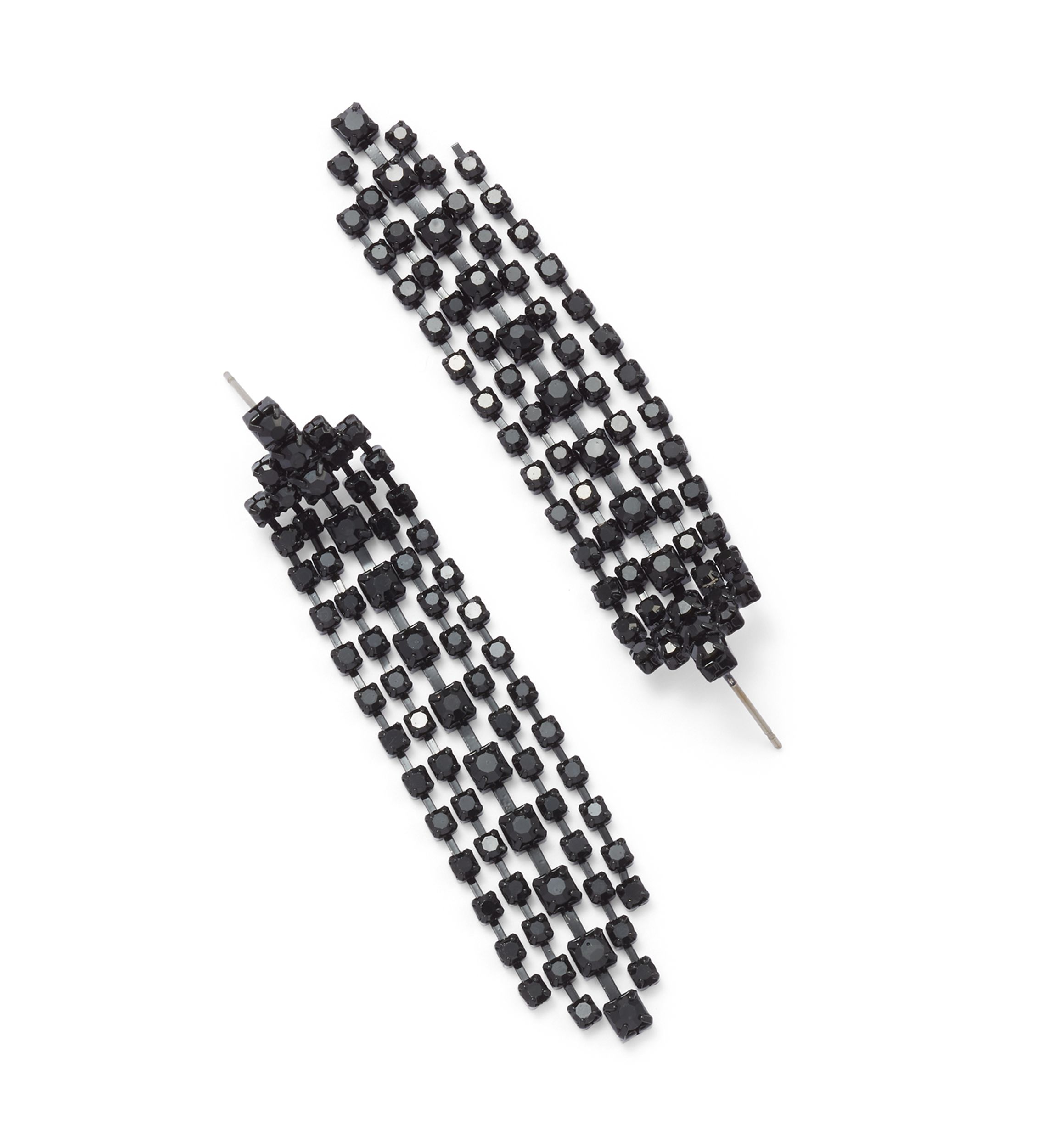 Jet Post Chandelier Earrings