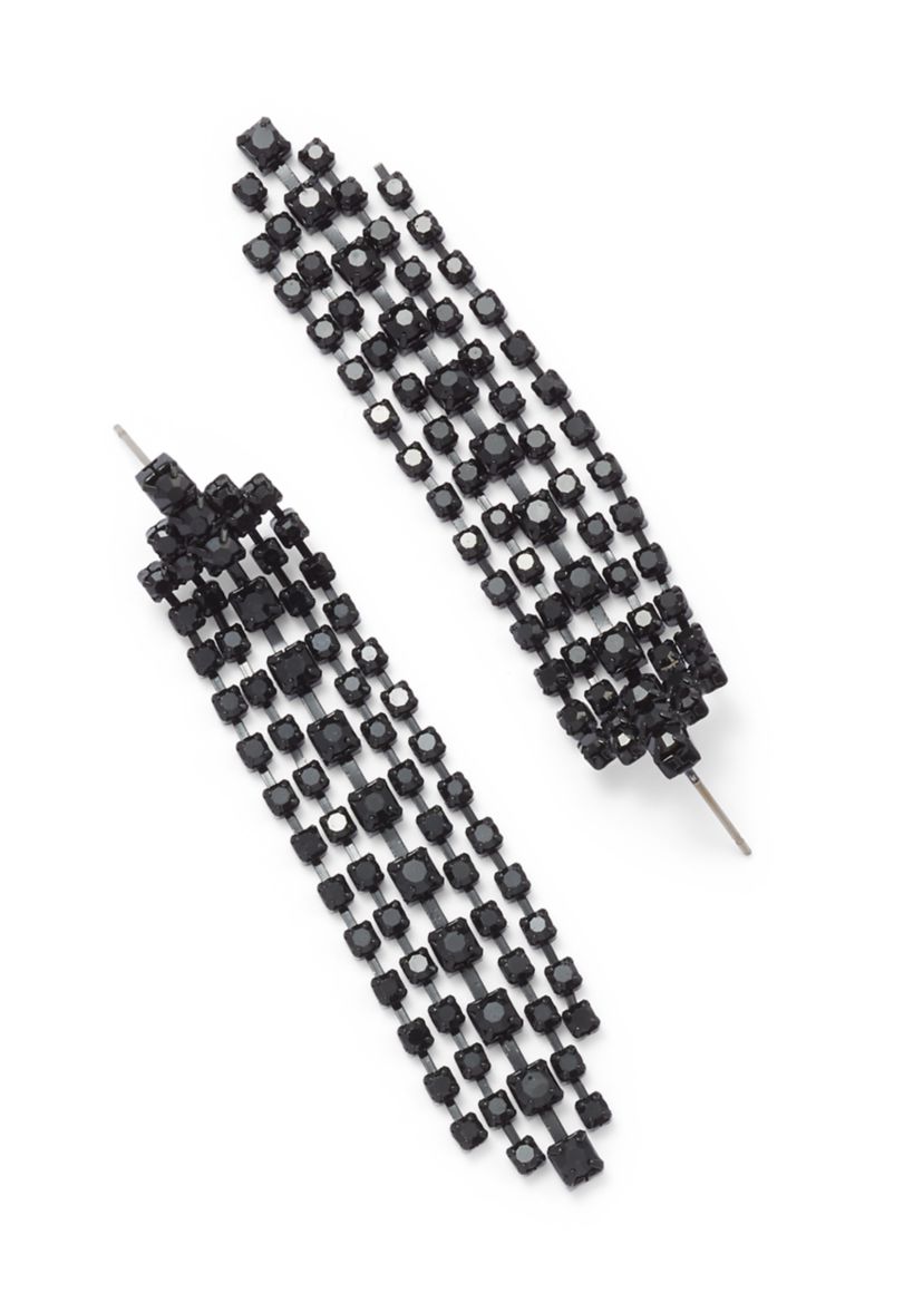 Jet Post Chandelier Earrings