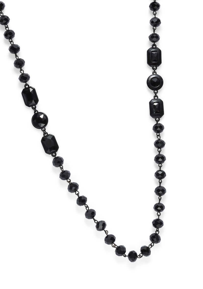 Jet Long Station Necklace