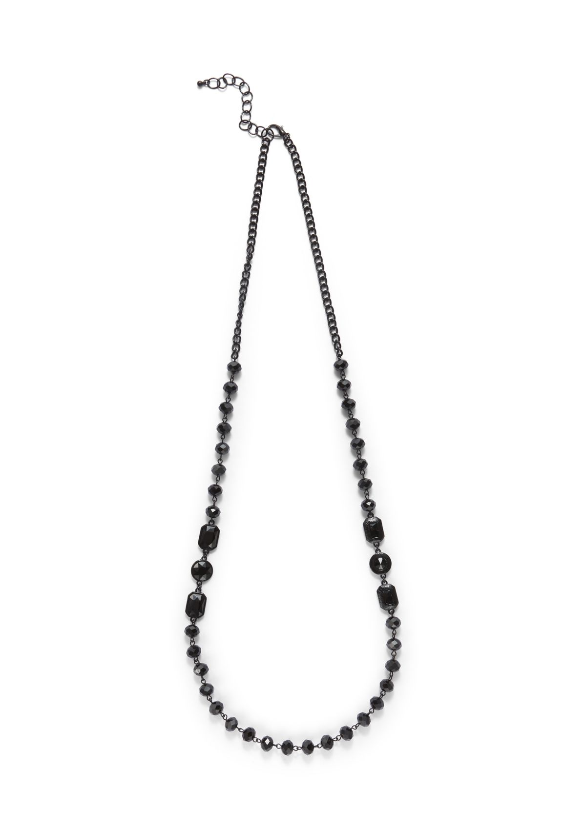 Jet Long Station Necklace