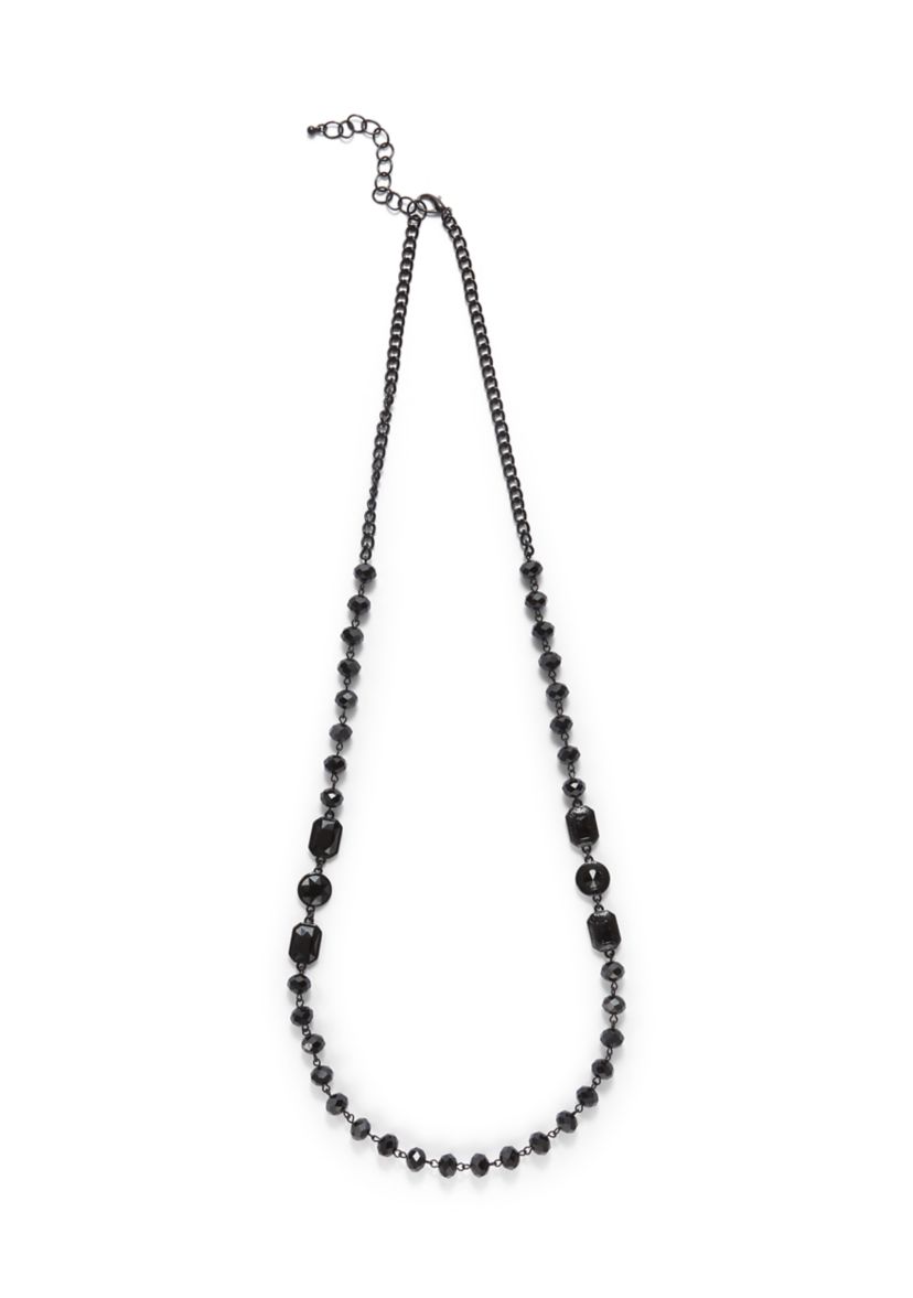 Jet Long Station Necklace