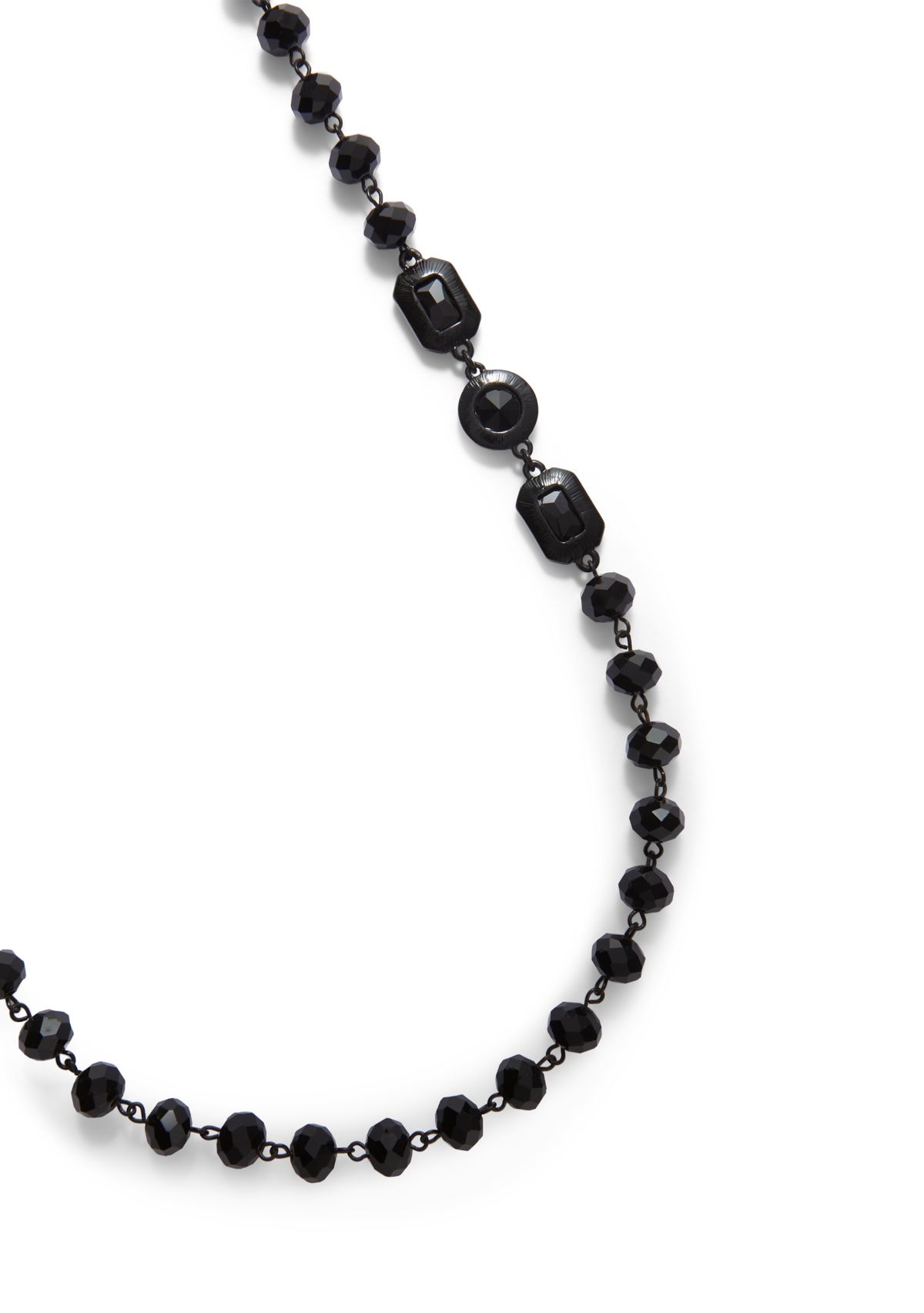 Jet Long Station Necklace