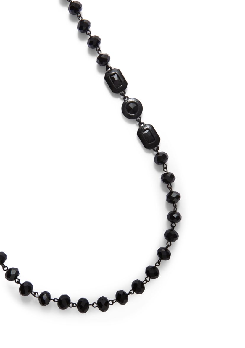 Jet Long Station Necklace