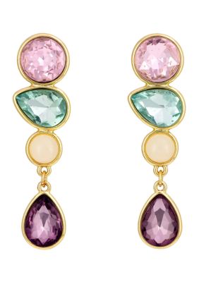 evie  emma Four Multi Shape Pastel Stone Drop Earrings