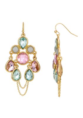 evie  emma Multi Pastel Stone Chandelier Drop Earrings