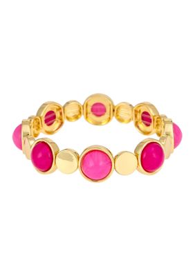evie  emma Gold Tone Multi Stone and Disc Stretch Bracelet