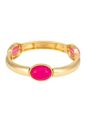 evie  emma Gold Tone Stretch Stone Station Bangle Bracelet