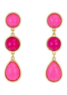 evie  emma Gold Tone Cabochon Post Multi Stone Drop Earrings