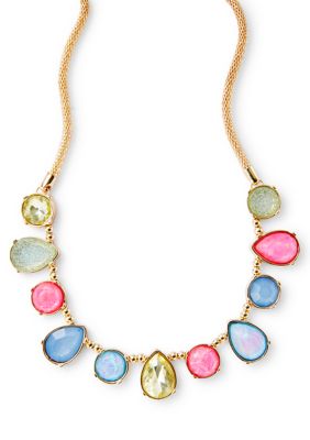 evie  emma Multi Stone Frontal Necklace