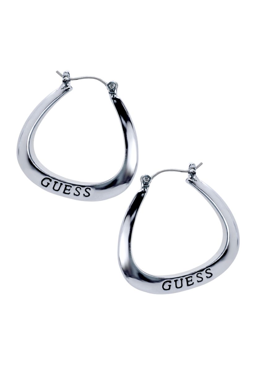 Silver-Tone Tube Hoop Earrings