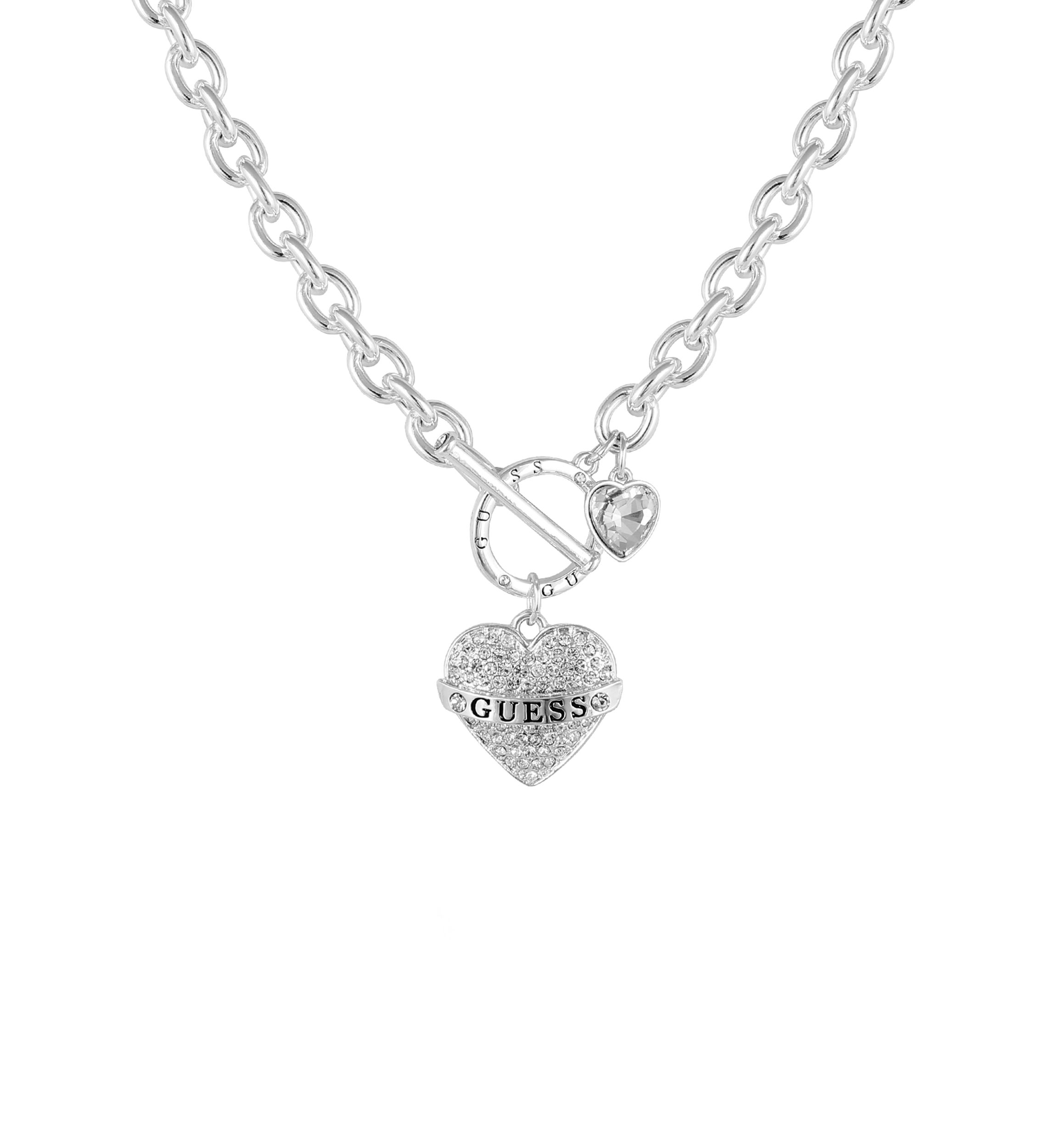 Silver-Tone Heart Toggle Necklace