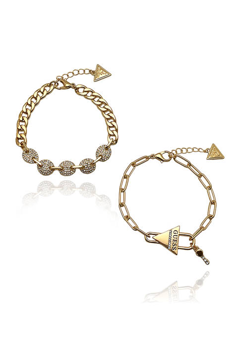 GUESS Gold-Tone Duo Line Bracelets