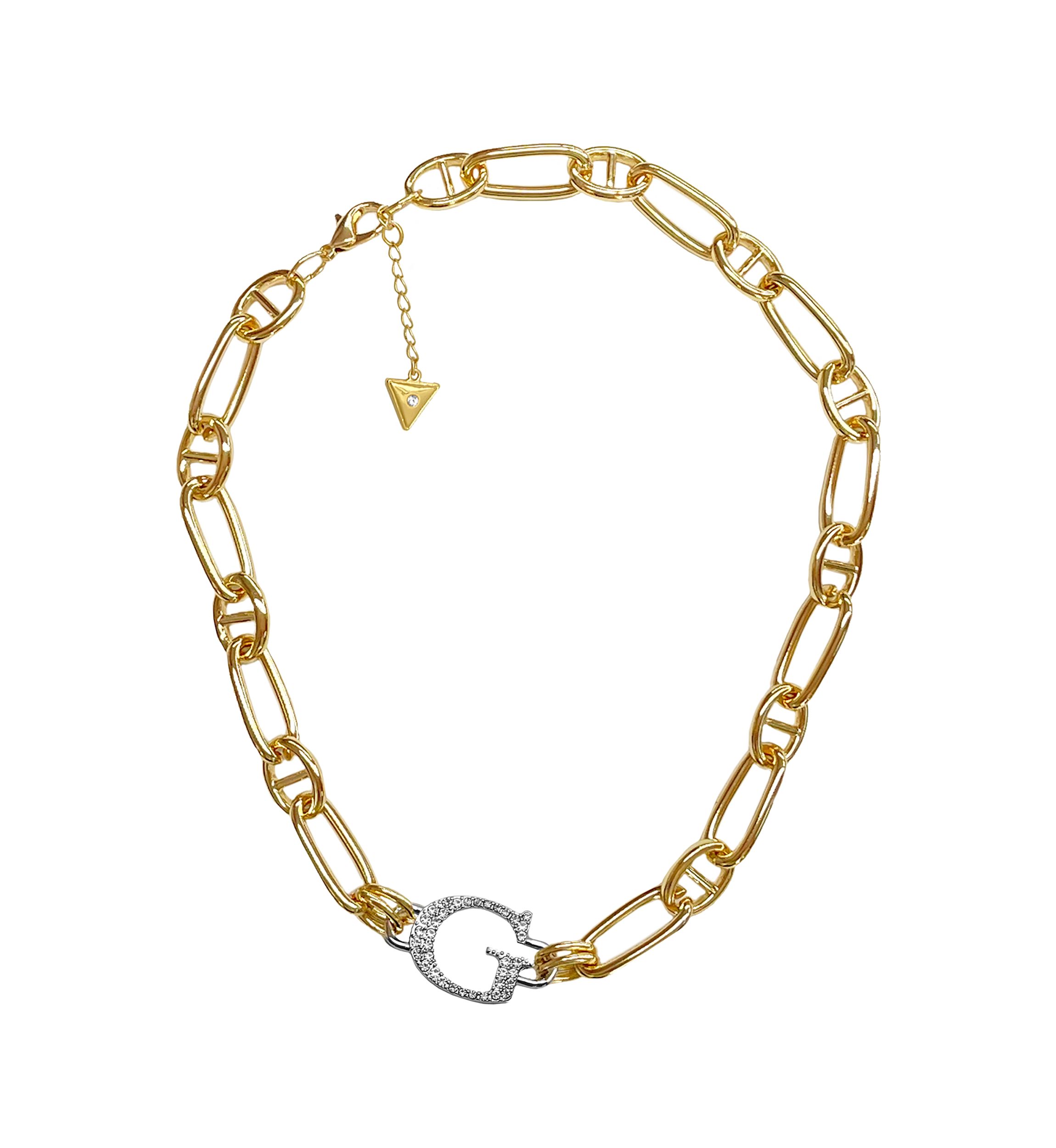 Two-Tone Crystal Chain Neckalce