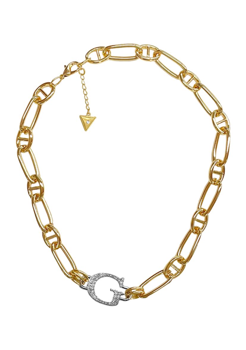 Two-Tone Crystal Chain Neckalce